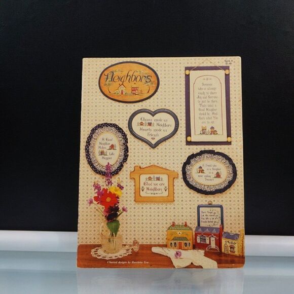 Neighbors By Harriette Tew Counted Cross Stitch Patterns Vintage 1985 Leaflet - Picture 1 of 6